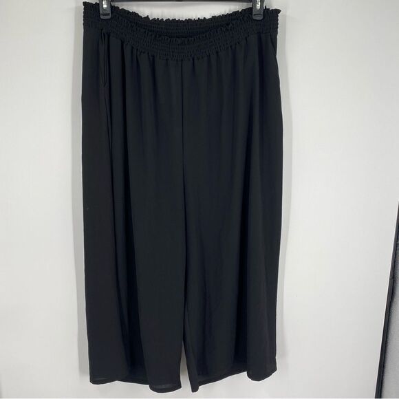In The Style Women’s Wide Leg Black Ruched Waist Pants Plus Size 28 - Picture 1 of 3